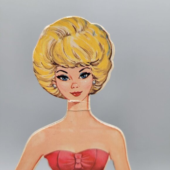 1963 Barbie Ken Stand-Up Paper Dolls Plastic Stands Clothes Whitman - Picture 6 of 12